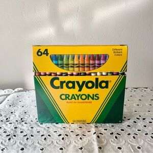 Crayola Crayons - Vintage 1990 - 64 Count - Includes Dandelion and Indian Red